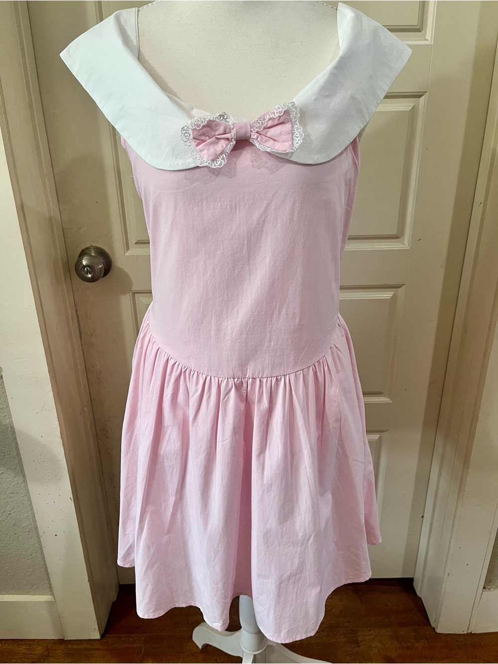 Flourish and Frilly Boutique Pink Sailor Collar Dress with Bow